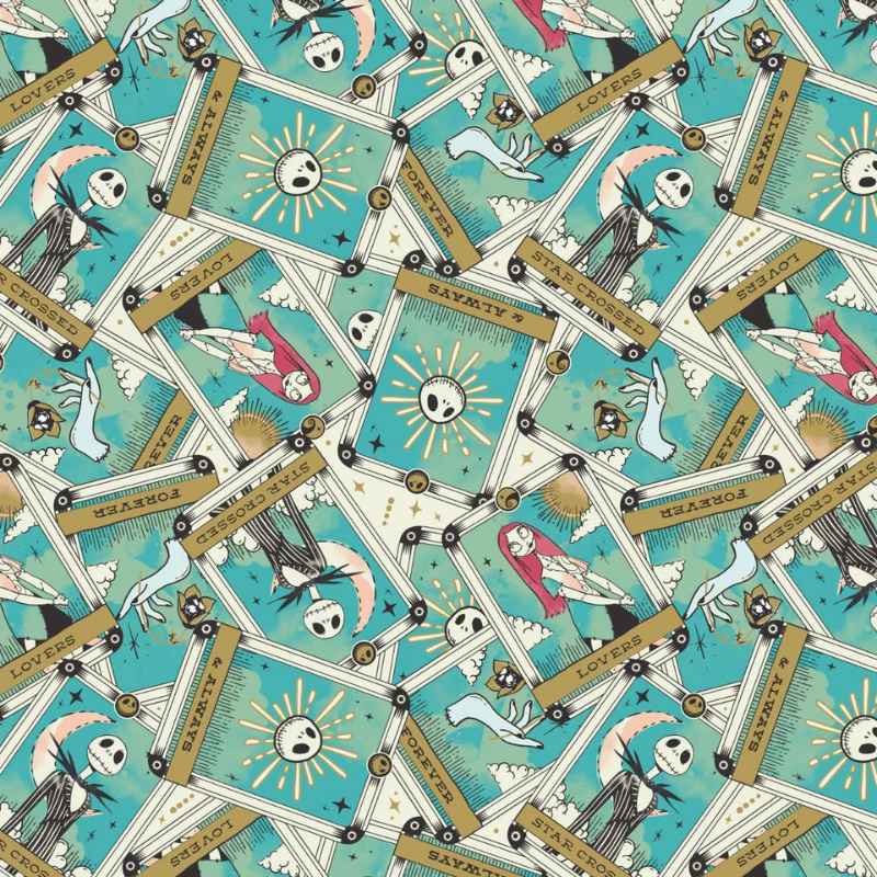 Disney Star Crossed on Cream Nightmare Before Christmas | Fabric Design Treasures