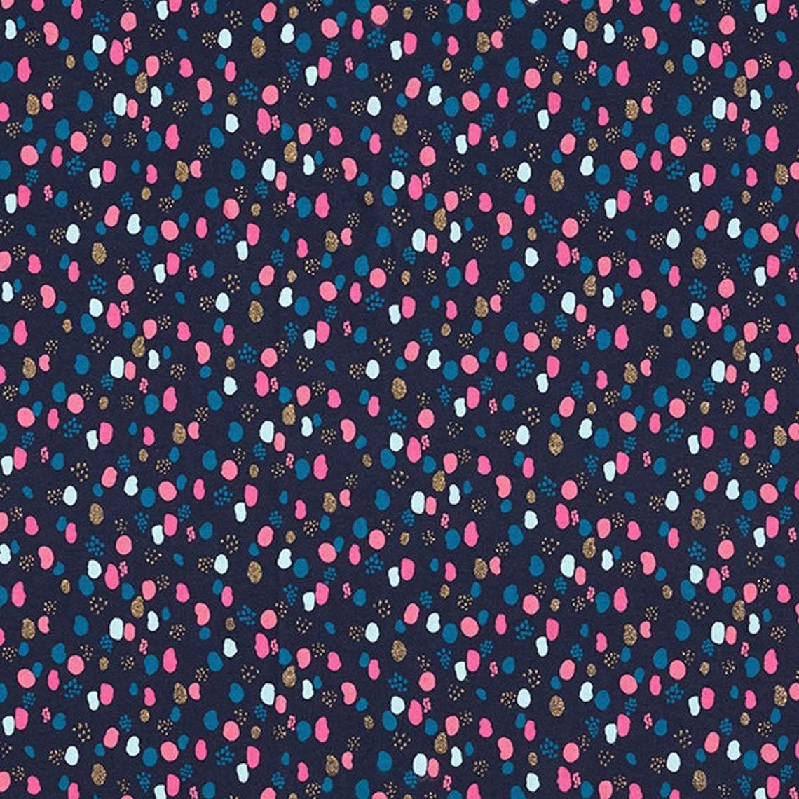 Glitter Knit – Navy Blue with Metallic Glitter Jersey Knit
