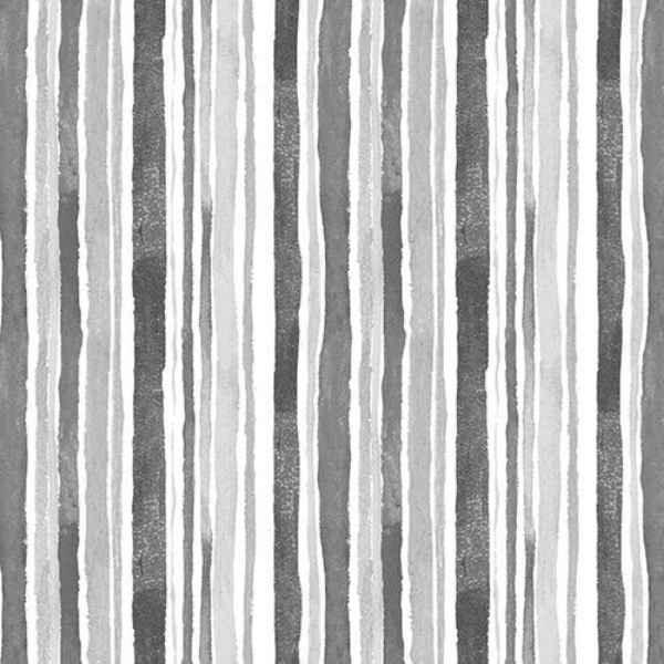 Gray White Stripes Quilting Cotton Fabric Misty Morning