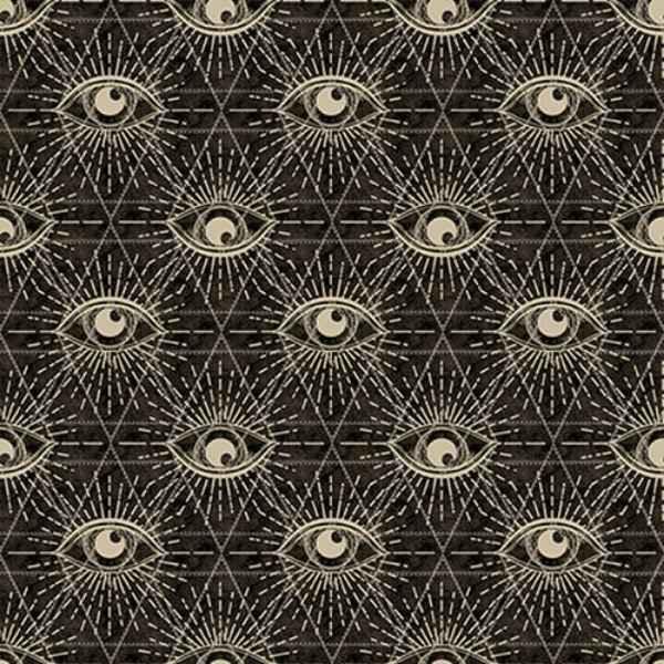 Halloween Eyes Fabric on Black Deja Boo Collection