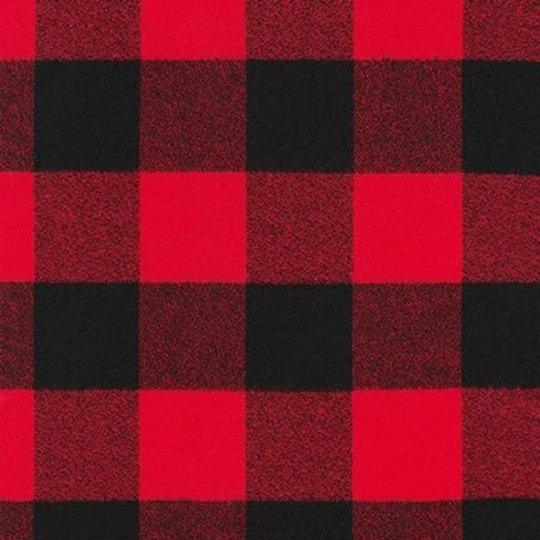 Lumberjack Black and Red Buffalo Plaid Flannel, 1.75" Squares