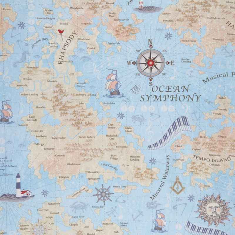 Map Fabric, Row by Row Sewing cotton | Fabric Design Treasures