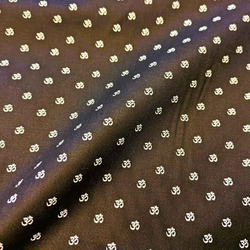 Om Fabric, Namaste, Yoga Fabric in Black | Fabric Design Treasures