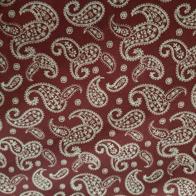 Paisley Fabric, Santee Print, Burgundy or Cream Paisley Fabric | Fabric Design Treasures
