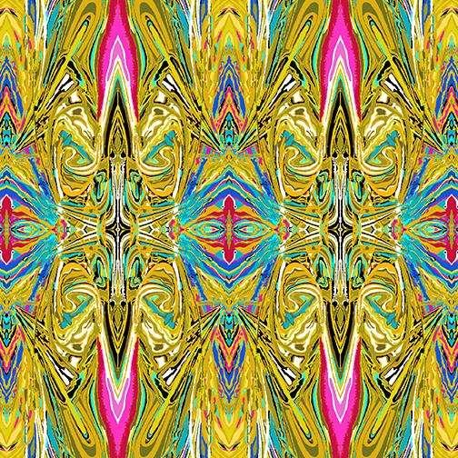 Paula Nadelstern Lava Gold/Multi (Duets) Benartex 12352-33 | Fabric Design Treasures
