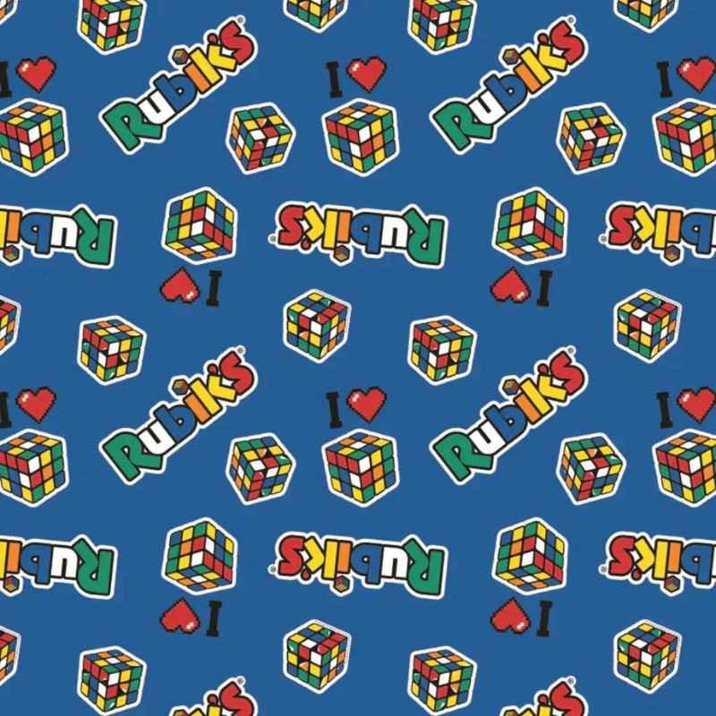 Rubik's Patches on Blue FLANNEL by Camelot Fabrics | Fabric Design Treasures